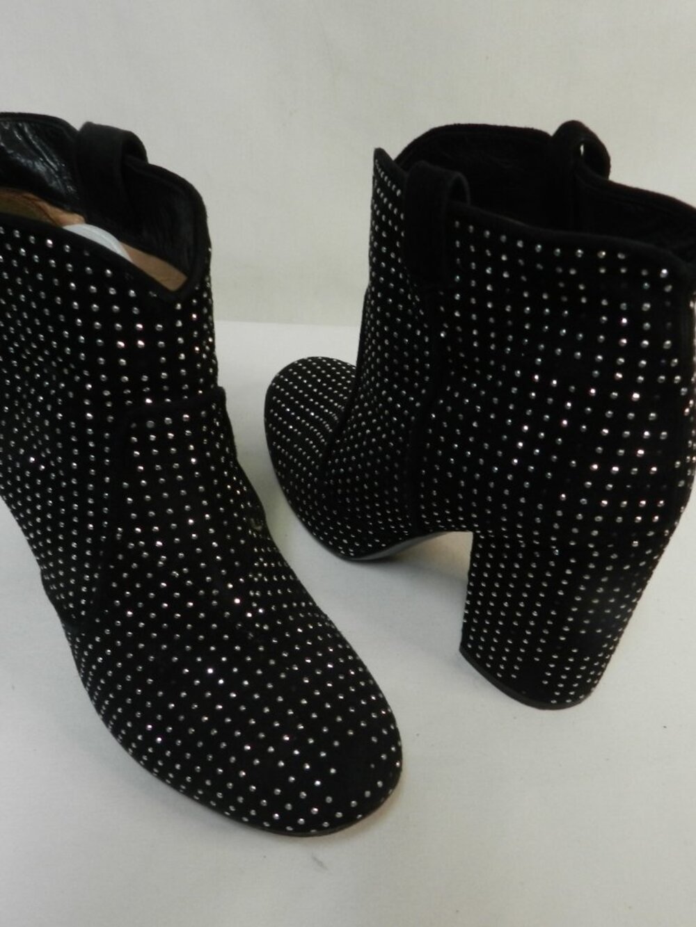 Laurence Dacade Suede silver Studded Pete ankle suede boots heeled Size 39 US 8